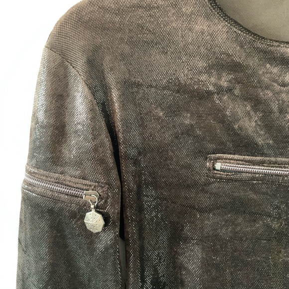 Ivoire de Laurence brown metallic shiny top size 1 - Picture 3 of 3